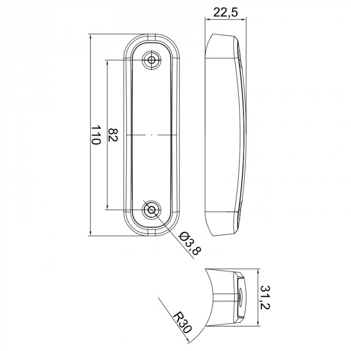 Lampa gabarit cu efect de neon, 11 x 3.5cm, 12 / 24V [6]