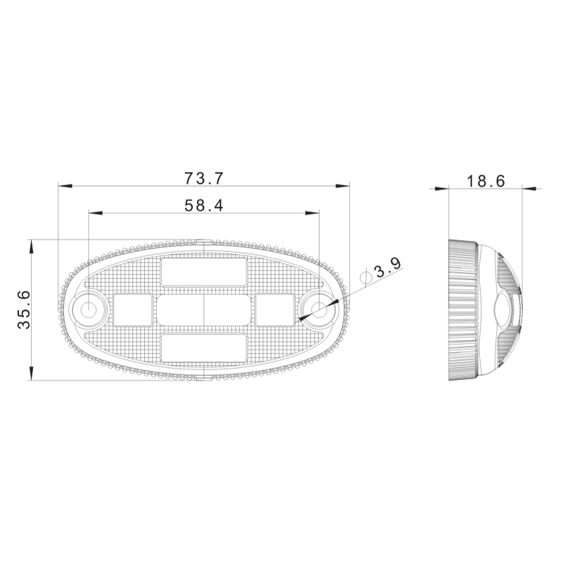 Lampa gabarit cu LED, 12/24V, 7.37cm [3]