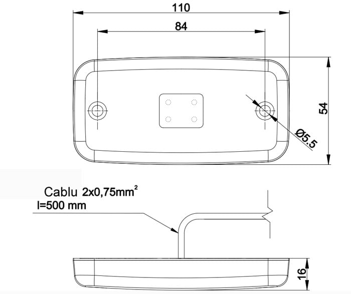Lampă gabarit FT 19 LED, 110 x 54mm - Fristom FT-019 FT19 FT019 LED [5]