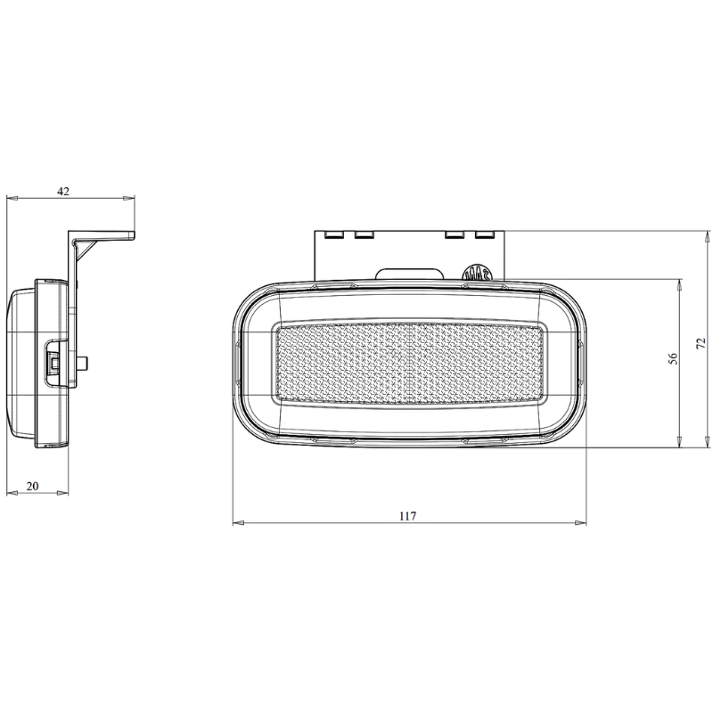 Lampa gabarit, LED, 10.3 x 3.6cm, suport inclus, cu reflectorizant [4]