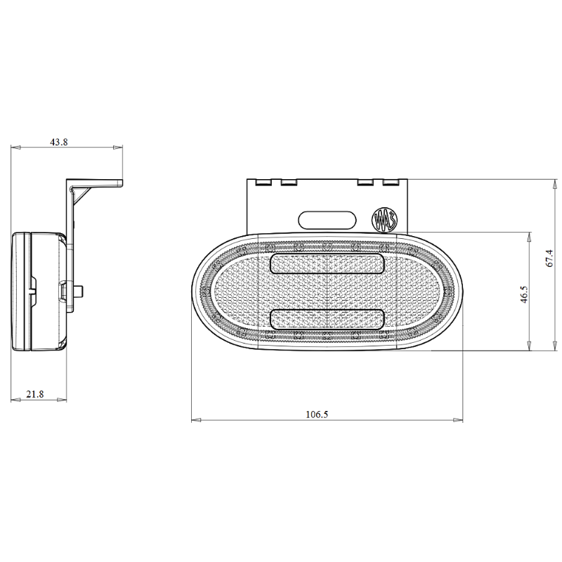 Lampa gabarit, LED 10.65 x 4.65cm, suport inclus, reflectorizant [4]