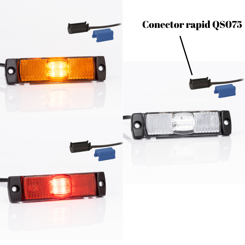 Lampa Gabarit LED, 12/24V, Conector Rapid QS075, 13 x 3.2cm [2]