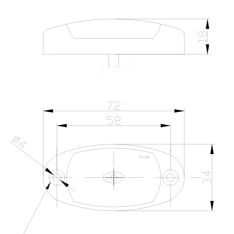 Lampa Gabarit LED, 12/24V, Conector Rapid QS075, 7.2 x 3.4cm [5]