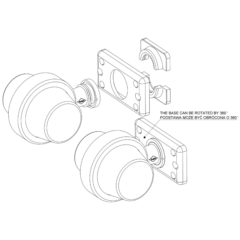 Lampa gabarit LED, 12V 24V, alb rosu, cu brat scurt, efect neon, universala [8]