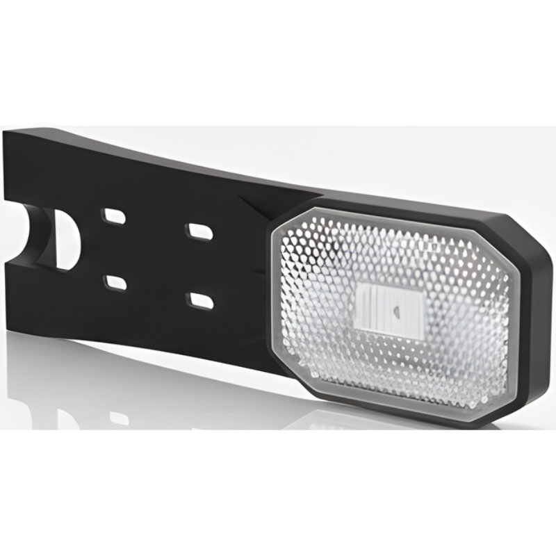 Lampa gabarit LED alba cu reflector, mufa QS075, suport unghiular lung, 12-30V, omologare E9 [3]