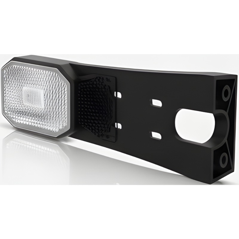 Lampa gabarit LED alba cu reflector, mufa QS075, suport unghiular lung, 12-30V, omologare E9 [4]