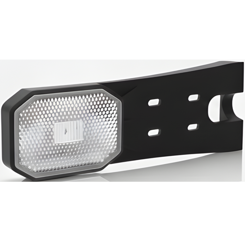 Lampa gabarit LED alba cu reflector, mufa QS075, suport unghiular lung, 12-30V, omologare E9 [2]