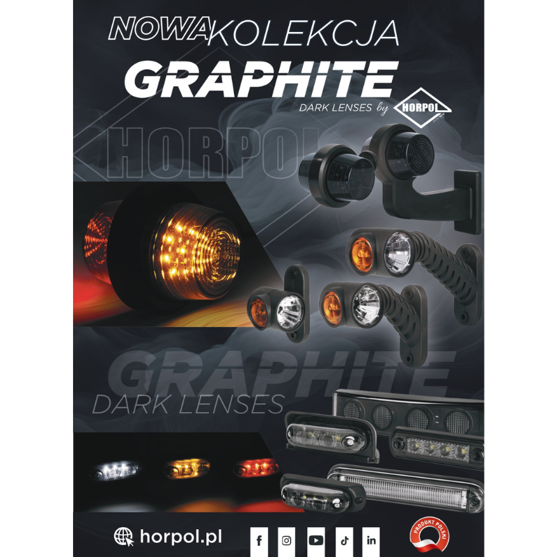Lampa gabarit LED, brat drept, Graphite, 12/24V, pozitie alb/portocaliu/rosu, 11.75 x 3.8 x 10cm [6]