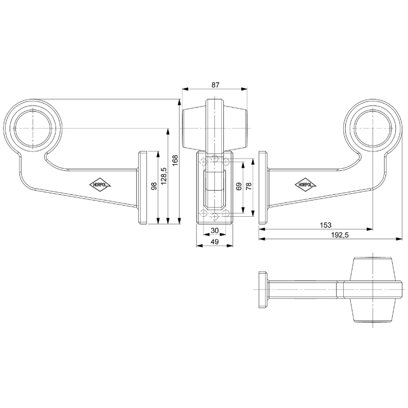 Lampa gabarit LED, cu brat lung, Stanga/Dreapta 12V 24V, alb rosu, efect neon, universala [5]