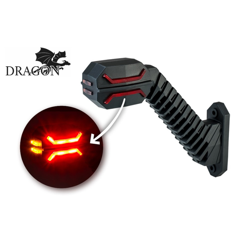 Lampa gabarit LED DRAGON, 3 funcții, 20cm, 12V/24V, prindere pe braț, IP 68 [3]