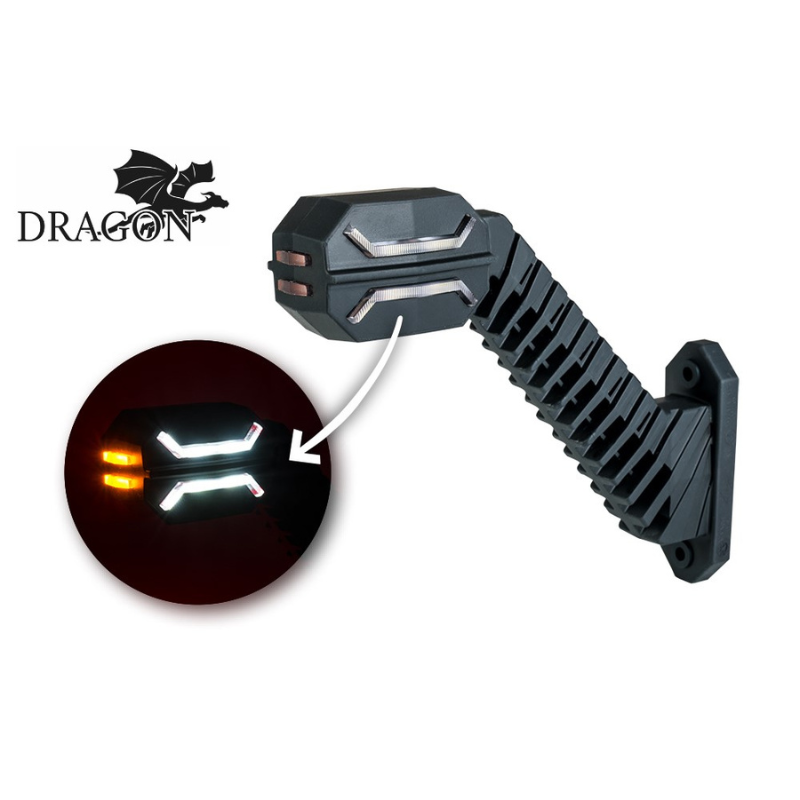 Lampa gabarit LED DRAGON, 3 funcții, 20cm, 12V/24V, prindere pe braț, IP 68 [6]