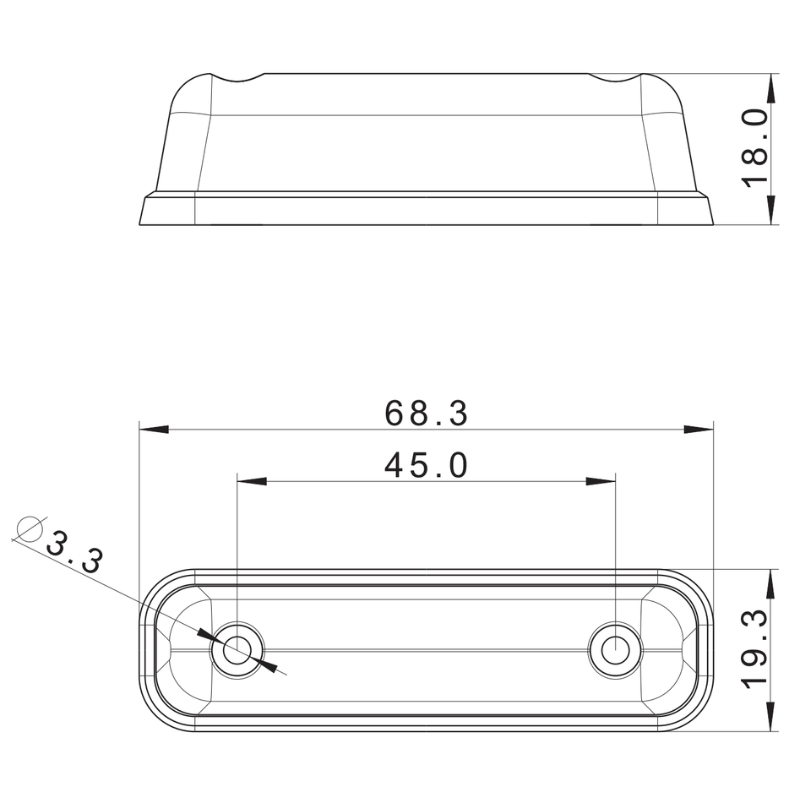Lampa gabarit LED, fumuriu, 12-30v,  alb, rosu, galben [3]