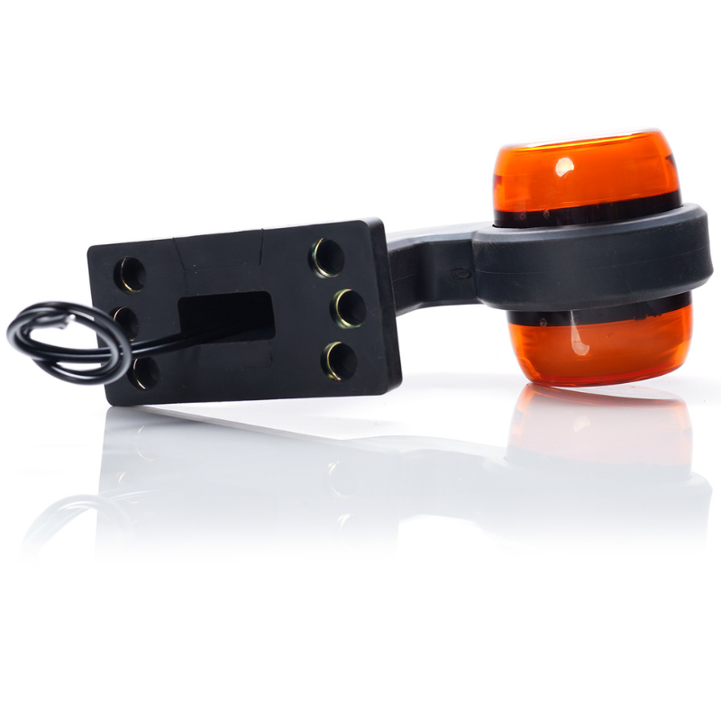 Lampa gabarit LED laterala cu brat cot la 90 de grade, 12V-24V, IP6K9K, portocalie [6]