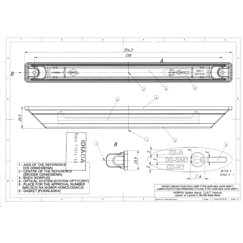 Lampa Gabarit LED Rosie, Universala, 12/24V, Lungime 25.5cm [3]