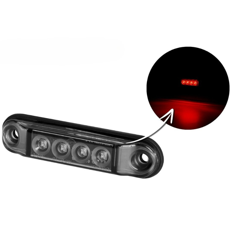 Lampa gabarit LED SLIM, Graphite, 7.7cm, 12V-24V rosu, portocaliu, alb fumuriu IP68 [1]