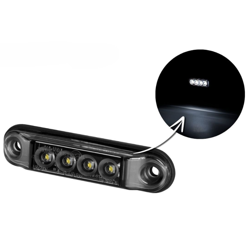 Lampa gabarit LED SLIM, Graphite, 7.7cm, 12V-24V rosu, portocaliu, alb fumuriu IP68 [1]