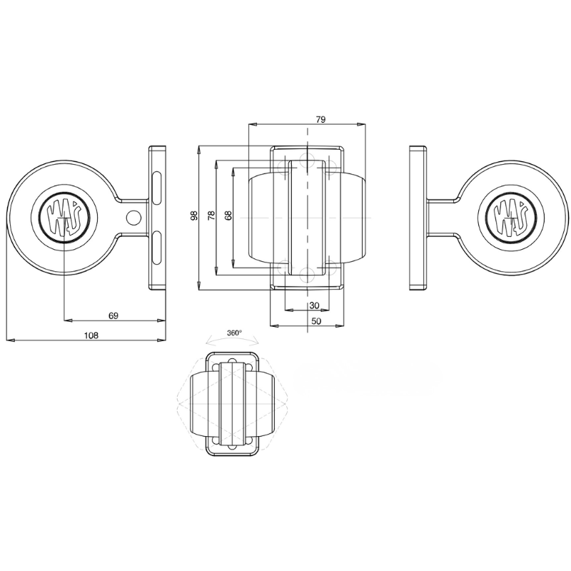 Lampa gabarit LED spate lateral, brat flexibil, 12V-24V, 2260/II, IP6K9K [8]