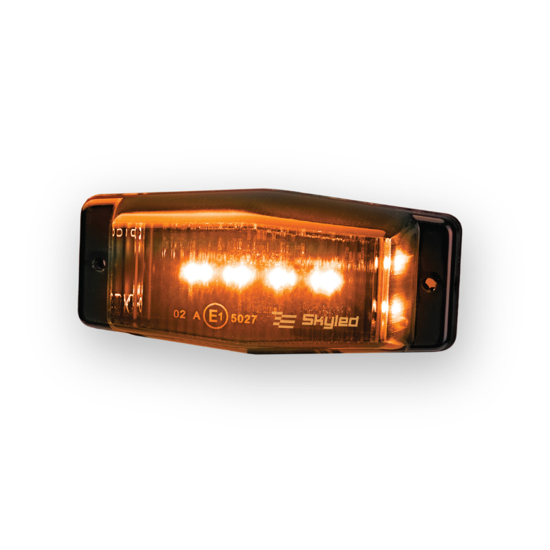 Lampa LED Double Burner 24V, portocaliu, geam fumuriu, 8 LED-uri, 12,6 x 5,5 x 3,9 cm [1]
