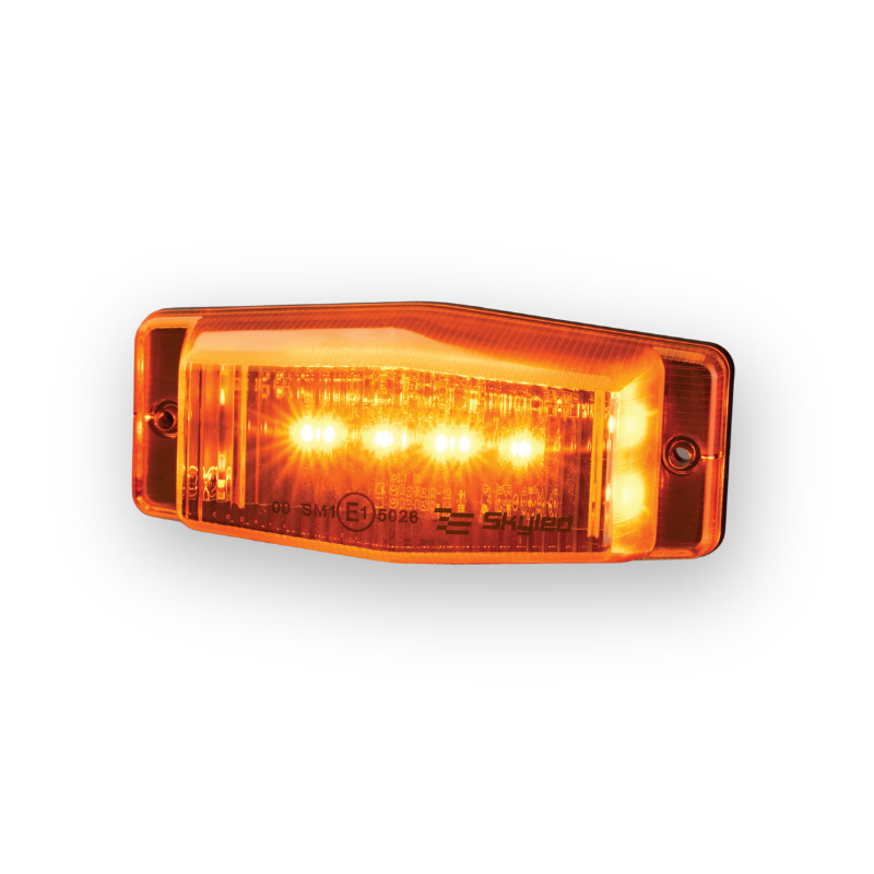 Lampa LED Double Burner 24V, portocaliu, geam portocaliu, 8 LED-uri, 12,6 x 5,5 x 3,9 cm [1]