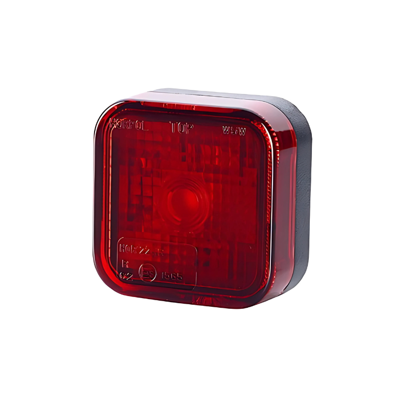 Lampa gabarit patrata, 6.6 x 6.6 x 3cm, 12/24V, cu bec si catadioptru, alba, portocalie, rosie [1]