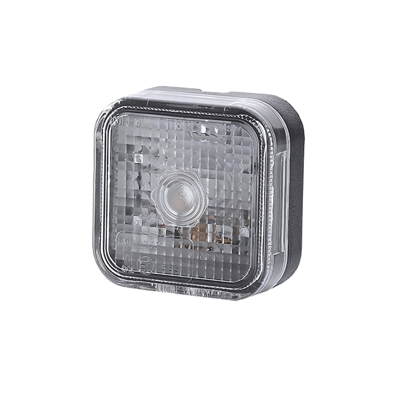 Lampa gabarit patrata, 6.6 x 6.6 x 3cm, 12/24V, cu bec si catadioptru, alba, portocalie, rosie [1]