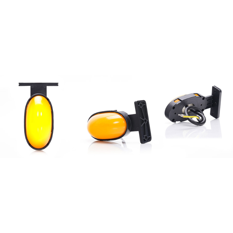 Lampa gabarit portocalie cu LED, pozitie si semnalizare, efect neon, 7.5cm [2]