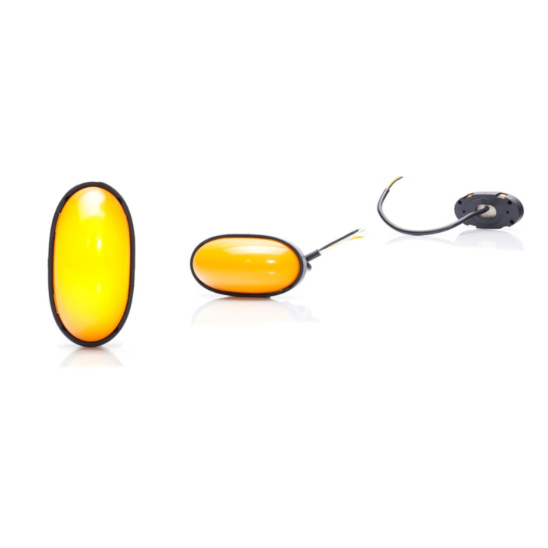 Lampa gabarit portocalie cu LED, pozitie si semnalizare, efect neon, 7.5cm [2]