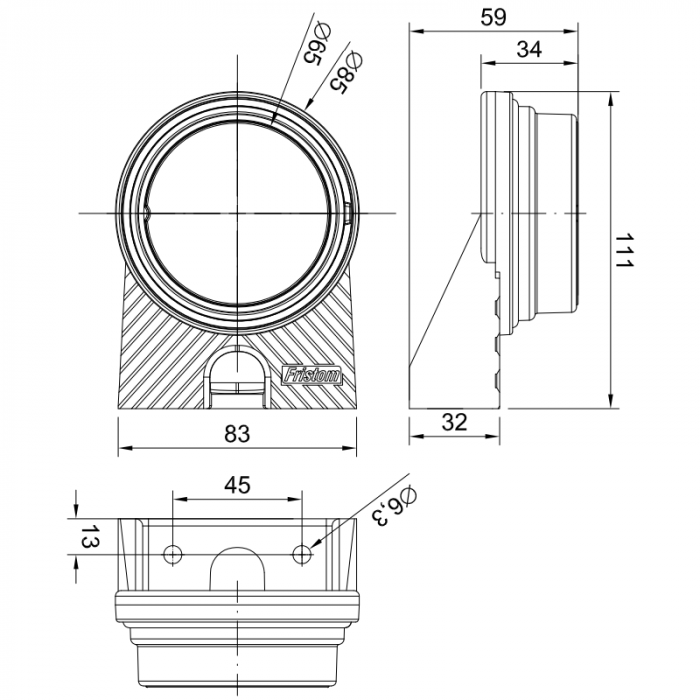 Lampa gabarit rotunda cu suport vertical inclus, 8 x 2.9cm, 12 / 24V [2]