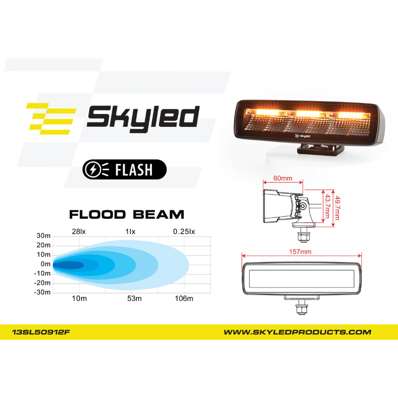 Lampa LED auto DARK Illusion FLASH RF30F 30W, lumina difuza stroboscop 10-30V [8]