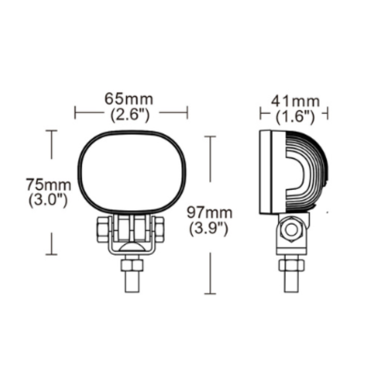 Lampa LED avertizare pentru stivuitor, lumina rosie semicirculara, 6,5 x 7,5 x 4,1 cm, 12–24 V [8]