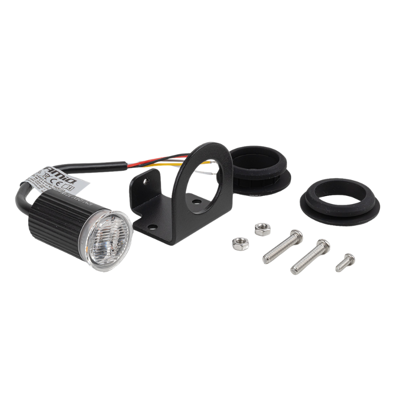 Lampa LED avertizare, stroboscop R65, 12/24V 12W, diametru 24mm, portocaliu [2]