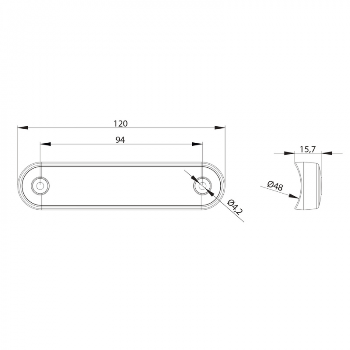 Lampa LED de gabarit, contur, 12 x 2.9cm, 12 / 24V [7]