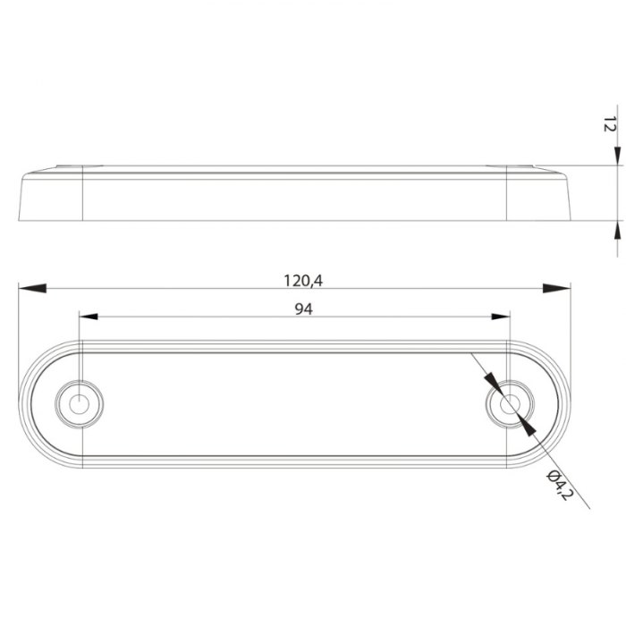 Lampa LED de gabarit, contur, 12 x 2.9cm, 12 / 24V [6]