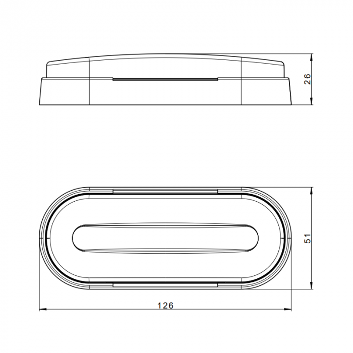 Lampa LED de gabarit galbena, 126 x 51 x 26mm, 12 / 24V [6]