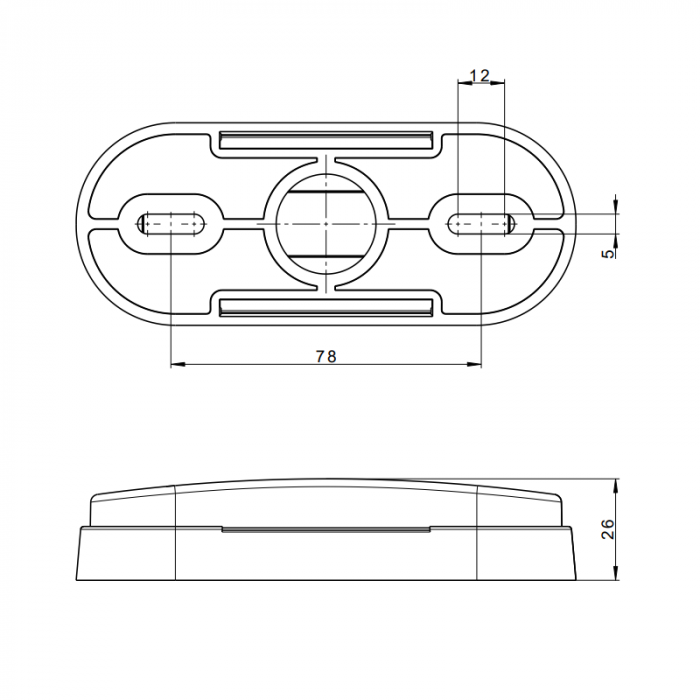 Lampa LED de gabarit galbena, 126 x 51 x 26mm, 12 / 24V [7]