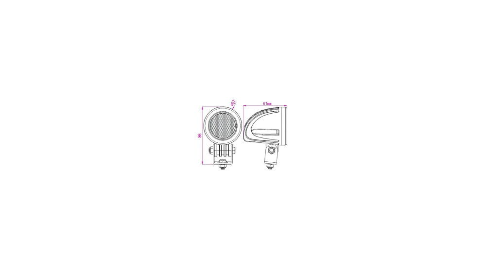 Lampa LED de lucru rotunda compacta, lumina flood, 24 W, 12/24 V, IP67, 1 LED [7]