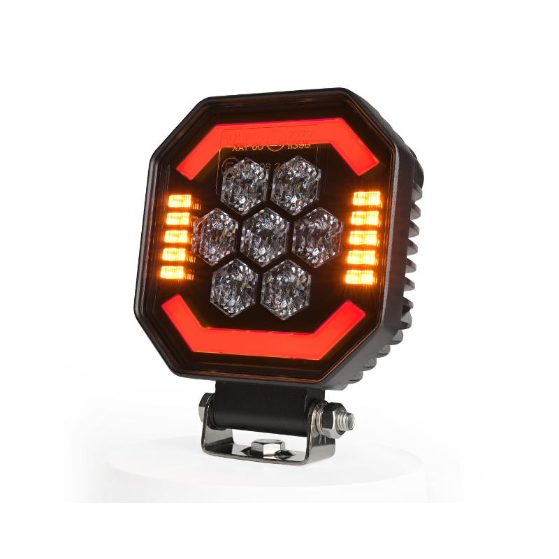 Lampa LED de Lucru, SKYLED Aura Q35F, 35W, 3500Lm, Pozitie LED Portocalie/Rosie, Girofar R65 [3]