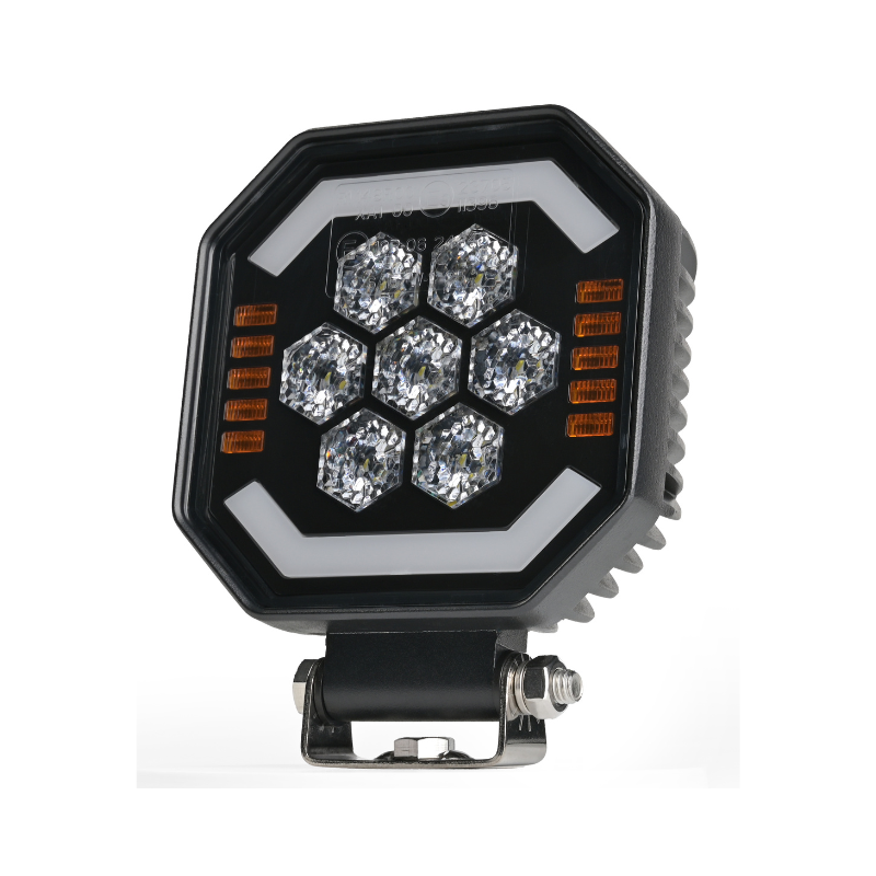 Lampa LED de Lucru, SKYLED Aura Q35F, 35W, 3500Lm, Pozitie LED Portocalie/Rosie, Girofar R65 [11]