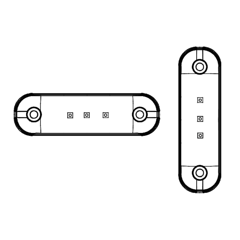 Lampa LED de pozitie, gabarit alb, galben si rosu Fumuriu, 3 x LED, 12/24V, 8.4 x 2.4cm [7]