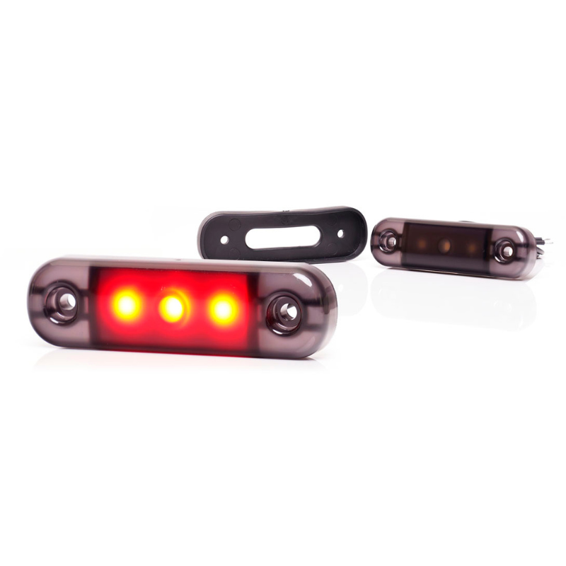 Lampa LED de pozitie, gabarit alb, galben si rosu Fumuriu, 3 x LED, 12/24V, 8.4 x 2.4cm [1]