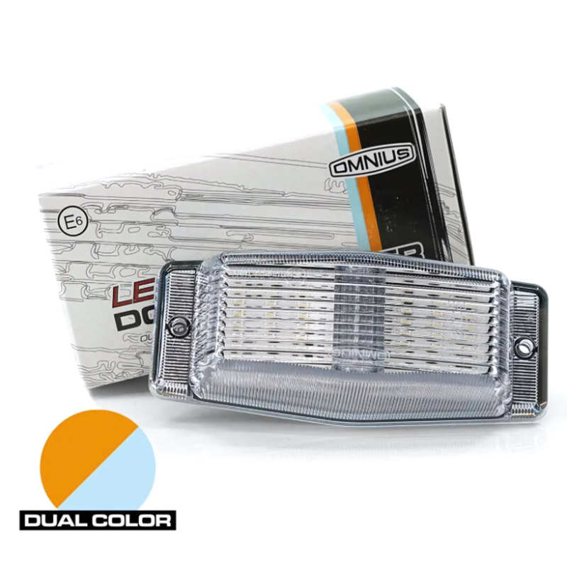 Lampa LED Double Burner, Design Old School, Dual Color, Alb Xenon & Portocaliu, 24V, 126 mm, sticla transparenta [3]