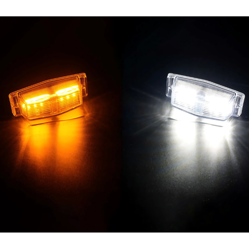 Lampa LED Double Burner, Design Old School, Dual Color, Alb Xenon & Portocaliu, 24V, 126 mm, sticla transparenta [2]