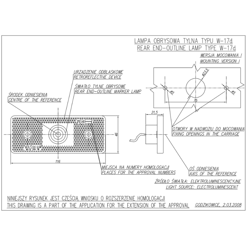 Lampa LED gabarit, 12/24V, 11.60cm, W17D [8]