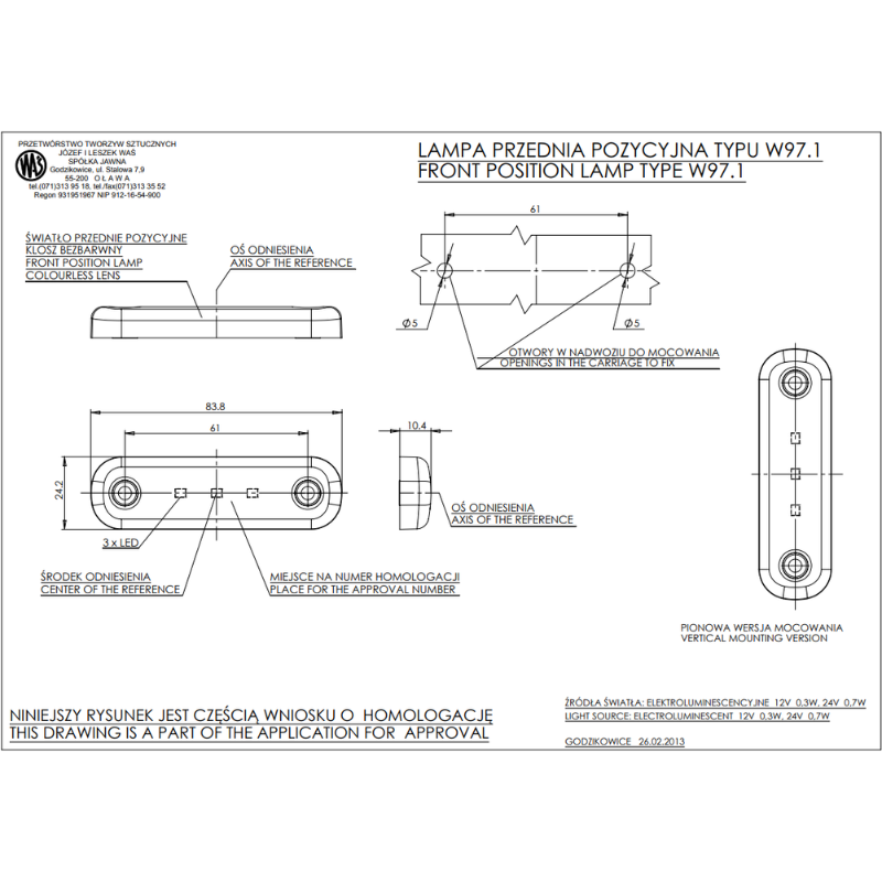 Lampa LED gabarit, 12/24V, 8.38cm, W97.1 [3]