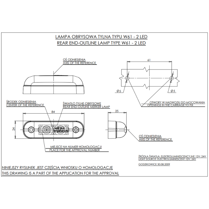 Lampa LED gabarit, 12/24V, 8.4cm, W61 [5]