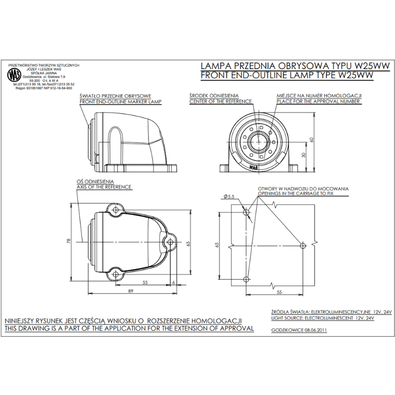 Lampa LED gabarit, 12/24V, 8.9cm, lumina alba [2]