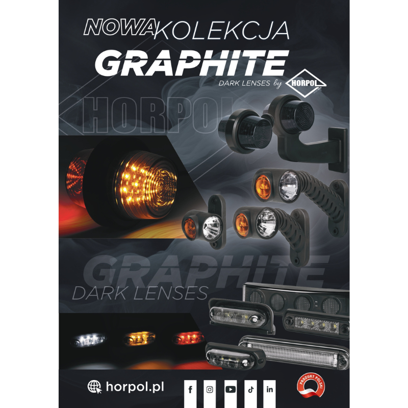 Lampa LED gabarit, brat lung, Graphite, 12/24V, pozitie alb/portocaliu/rosu, 17.5cm [5]