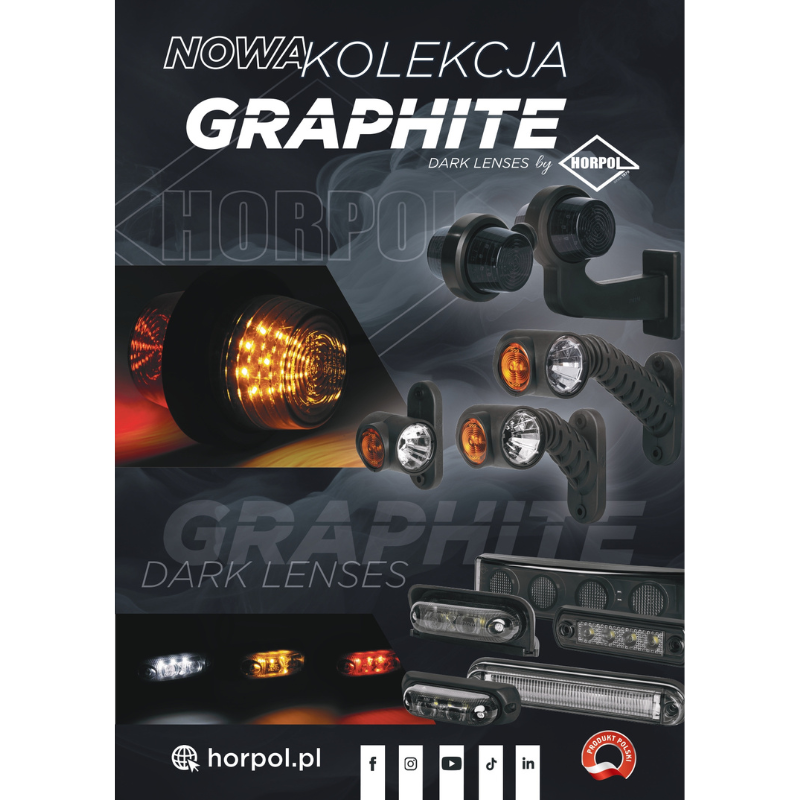Lampa LED gabarit, brat scurt diagonal, Graphite, 12/24V, pozitie alb/portocaliu/rosu, 12.5cm [7]