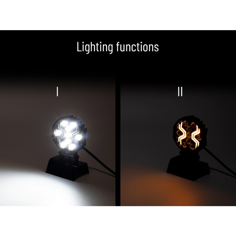 Lampa LED lucru X-SPIDER 3, L0196, 12/24V cu Banda LED Portocalie, IP67 [4]