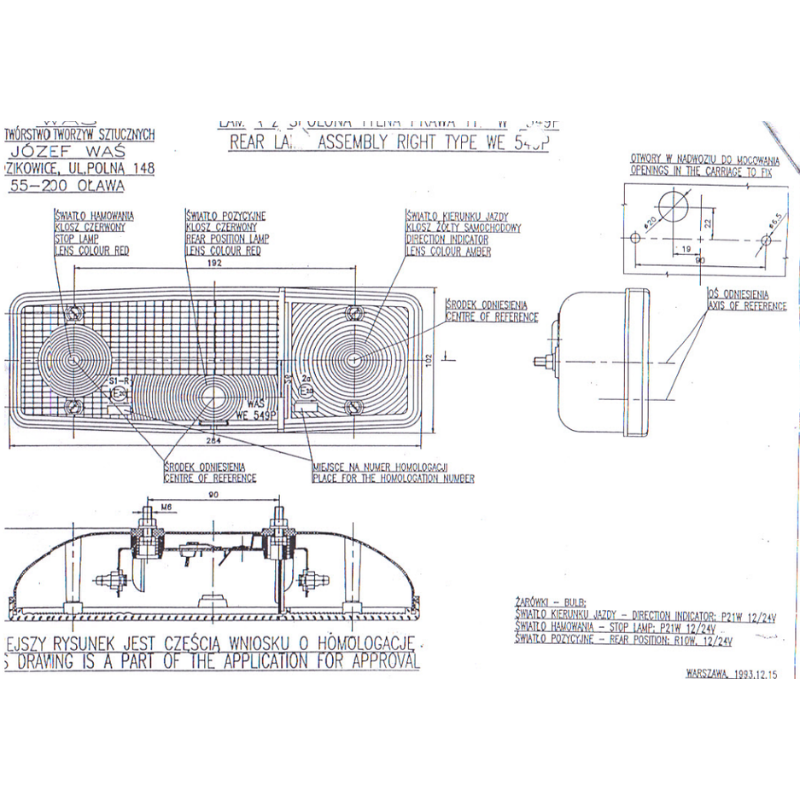 Lampa multifunctionala spate, tripla cu 5 functii, 12/24V, 28.5 x 10.2cm [2]